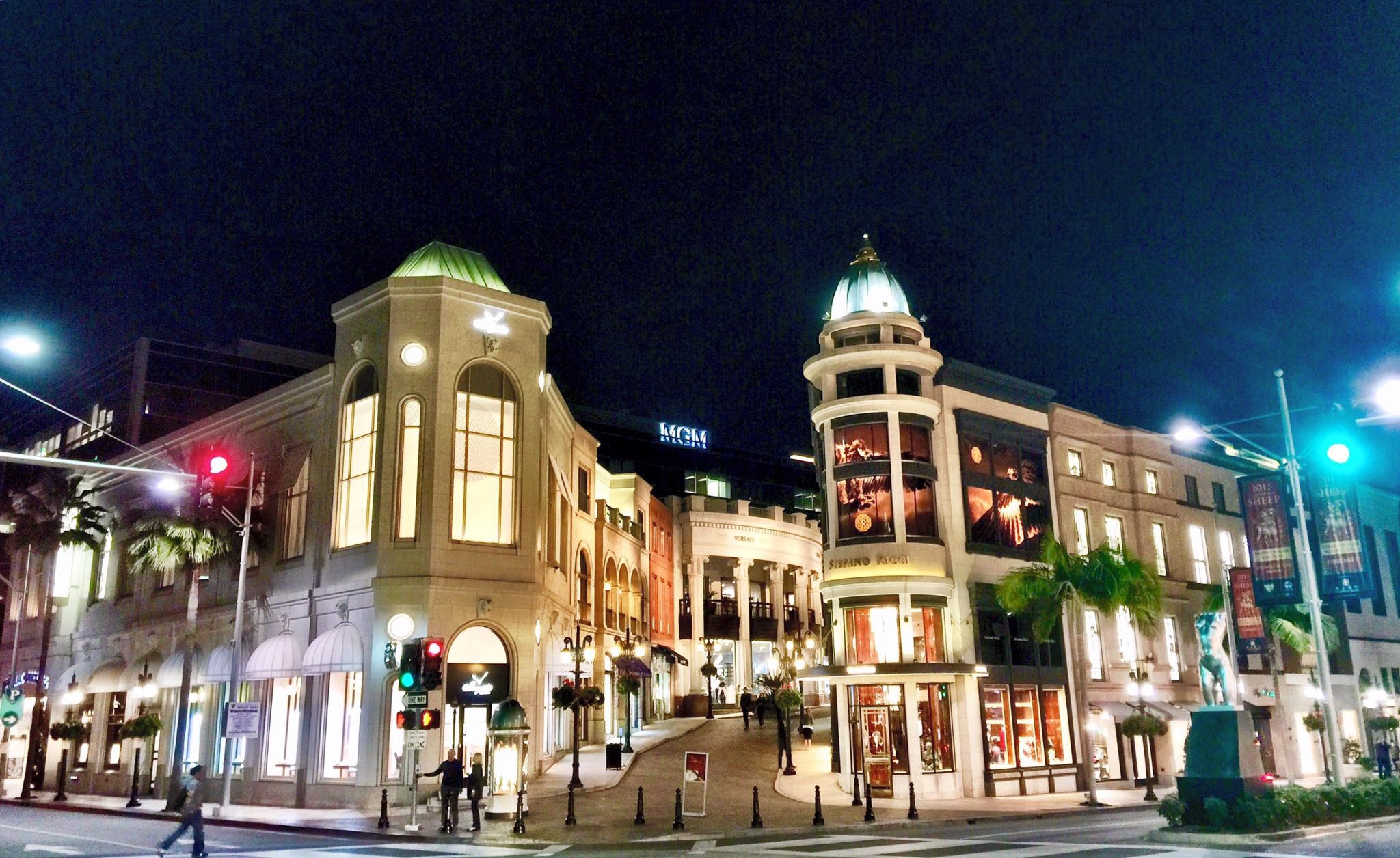 The beautiful architecture at Two Rodeo Drive on Rodeo Drive in